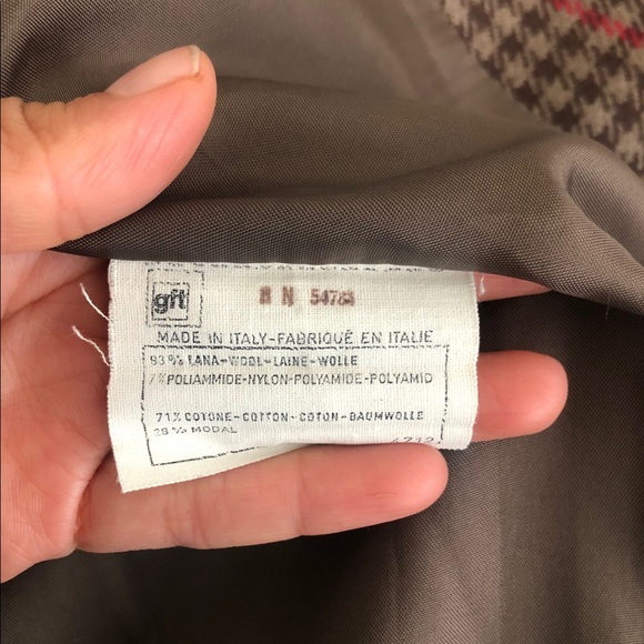 VINTAGE VALENTINO Miss V wool brown plaid blazer - - Picture 8 of 8